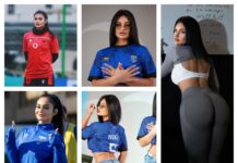 Me shqiponjën dhe të pasmet në plan të parë, futbollistja korçare “ngushëllon” Kosovën…